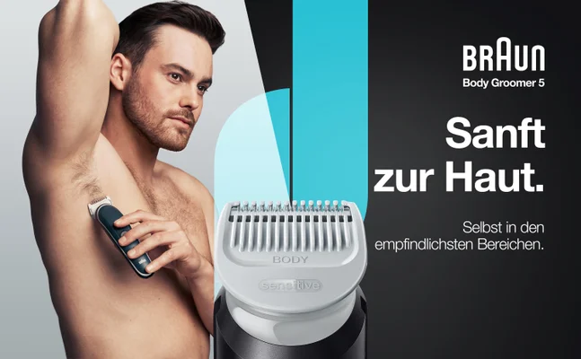 Braun Body groomer 5. Sanft zur haut. Selbst in den empfindlichsten bereichen.