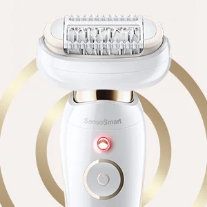 Braun Epilierer mit SensoSmart-Technologie, die für sanfte und effiziente Haarentfernung entwickelt wurde.
