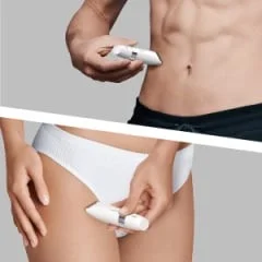 Braun Trimmer wird zur Haarentfernung an männlichem Oberkörper und weiblicher Bikinizone verwendet.