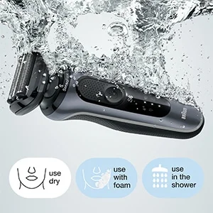 Use dry. Use with foam. Use in the shower.