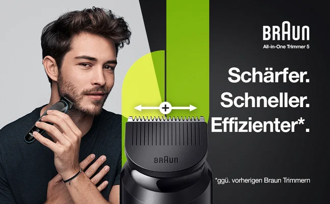 Braun All in one trimmer 5. Scharfer. Schneller. Effizienter.