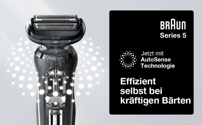 Braun series 5 jetzt mit autosense techologie effizient selbst bei kräftigen barten