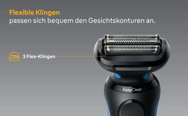 Das Bild zeigt die beweglichen Klingen des Series 5 Rasierers.