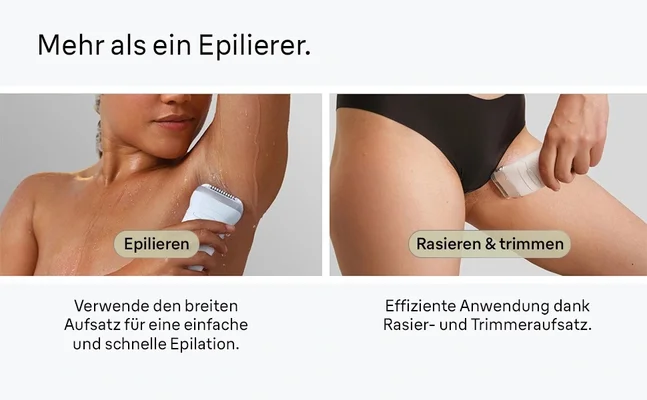 Silk·épil 7 zum Epilieren unter den Achseln und zum Rasieren und Trimmen sensibler Bereiche.