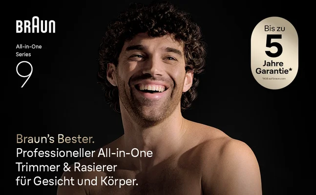 Braun All-in-One Series 9: Braun’s Bester. Professioneller All-in-One Trimmer & Rasierer für Gesicht und Körper.