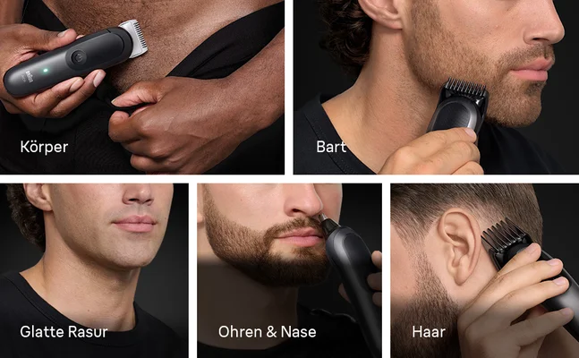 Geeignet für Körper, Bart, Ohren, Nase und Haar.