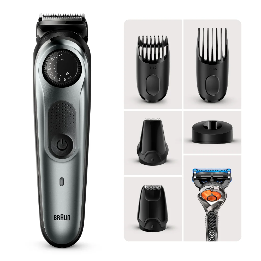 Braun Barttrimmer mit 4 Aufsätzen und Gillette Rasierer Bild 1