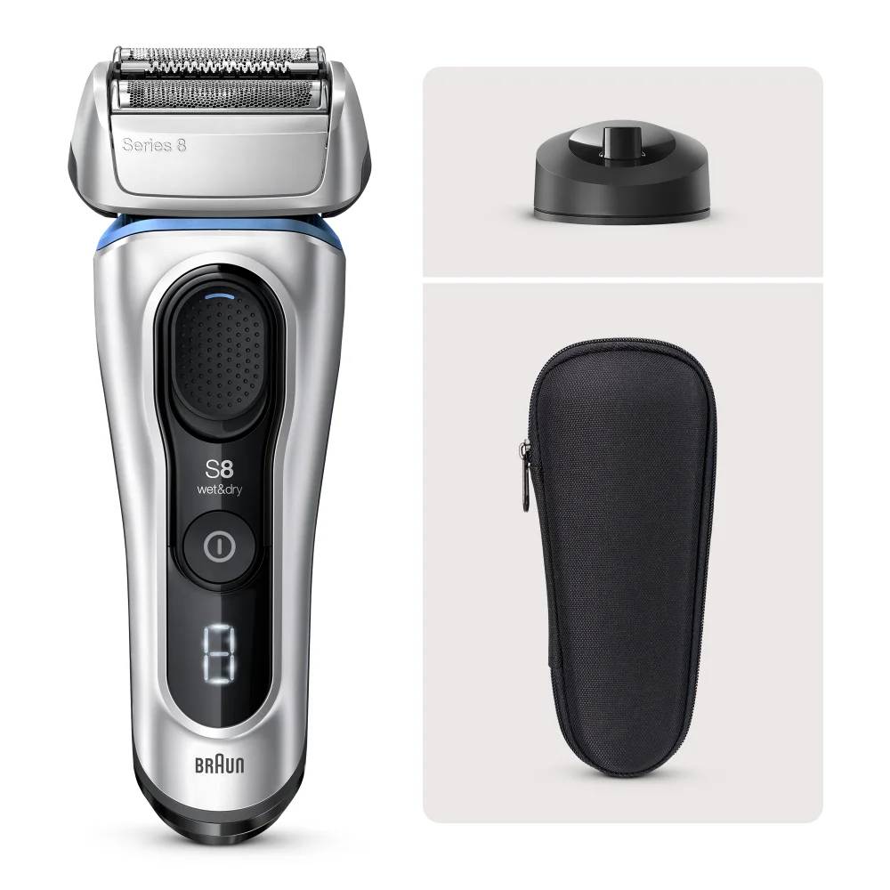 Braun Series 8 Rasierer, silber, mit Ladestation Bild 1