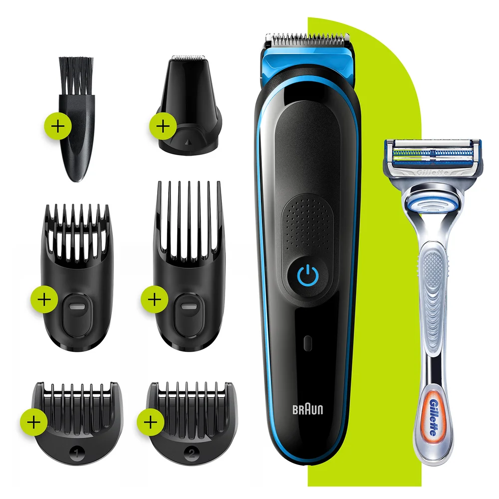 Braun MultiGroomingKit 7-in-1 Trimmer mit 4 Aufsätzen und Gillette Rasierer Bild 1