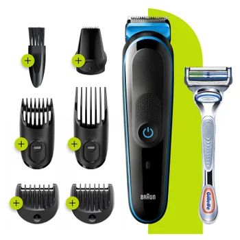 Braun MultiGroomingKit 7-in-1 Trimmer mit 4 Aufsätzen und Gillette Rasierer