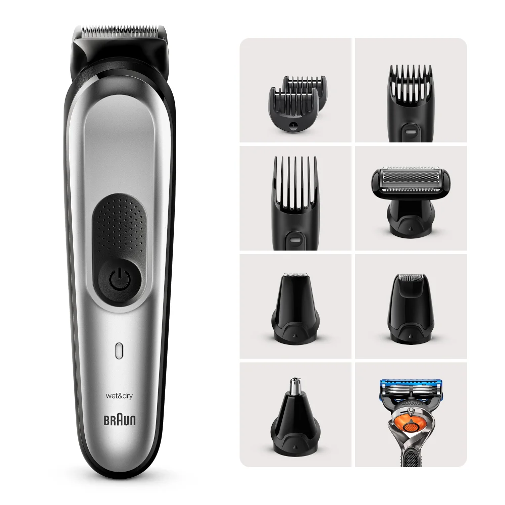 Braun MultiGroomingKit 10-in-1 Trimmer mit 8 Aufsätzen und Gillette Rasierer Bild 1