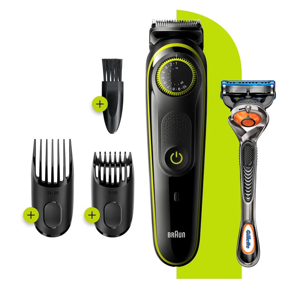 Braun Barttrimmer mit 2 Aufsätzen und Gillette Rasierer Bild 1
