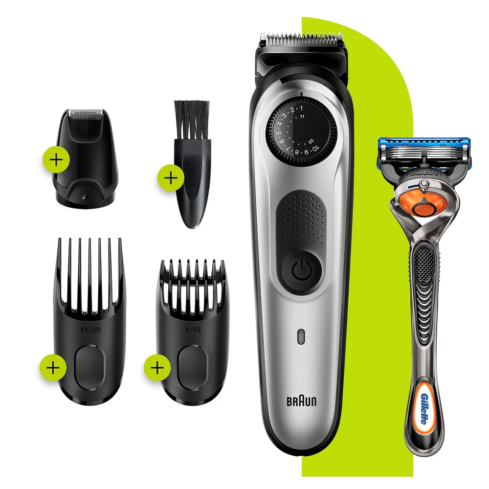 Braun Barttrimmer mit 3 Aufsätzen und Gillette Rasierer Bild 1