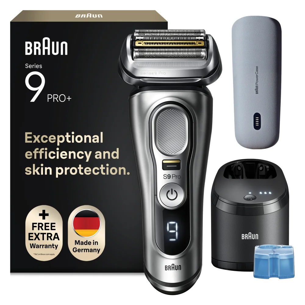 Braun Series 9 Pro 9477CC Men's Electric Shaver - with Prolift Trimmer, Powercase & 5-In-1 Cleaning Station