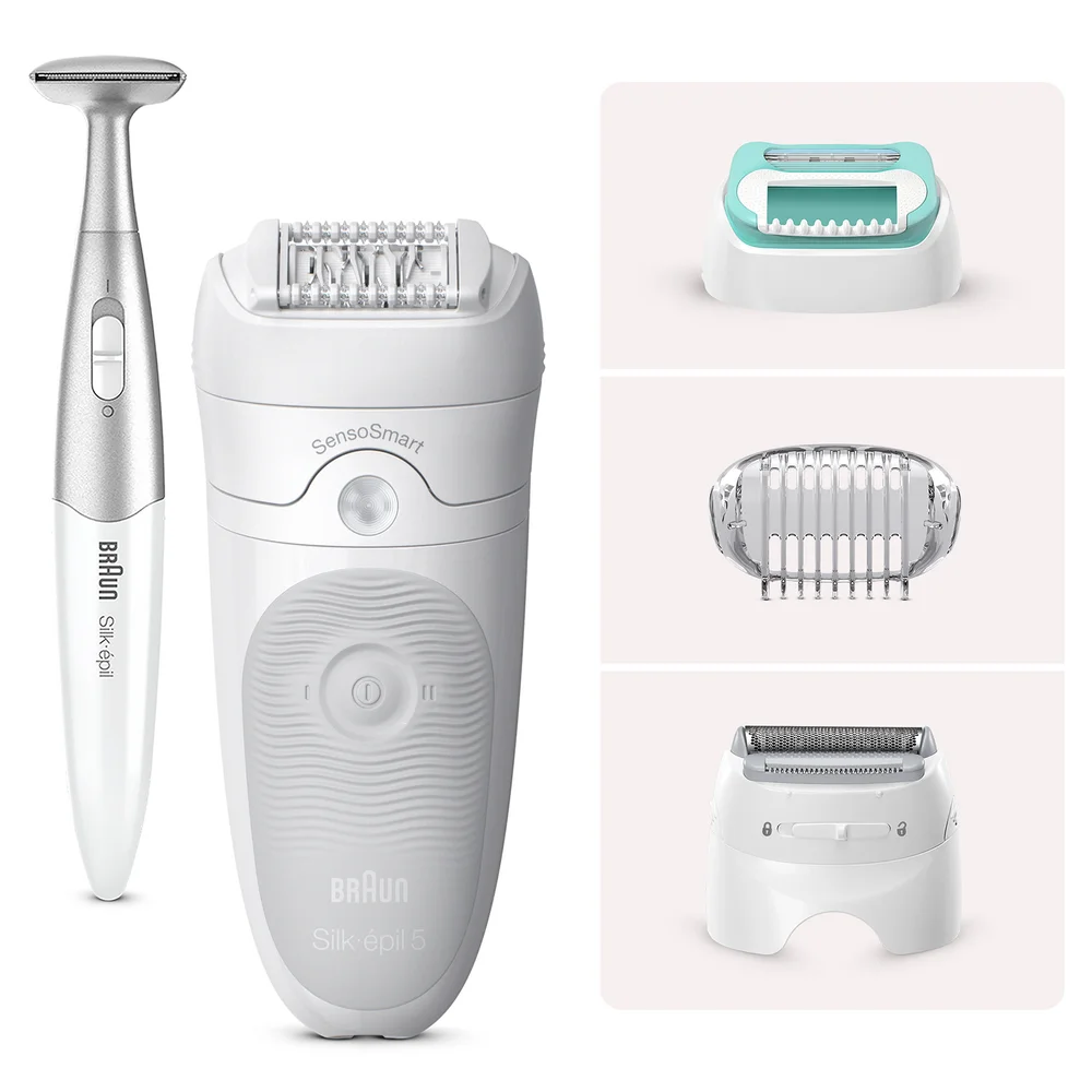 Braun Silk-épil 5 5-825 Epilierer für Einsteigerinnen, Weiß/Grau Bild 1