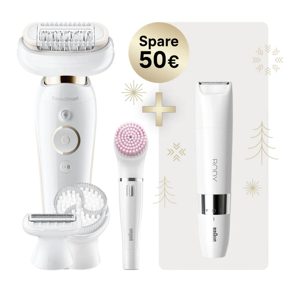 Braun Silk-épil 9 Flex 9100 Beauty Set Epilator with Braun Body Mini Trimmer BS1000 Bild 1