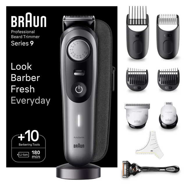 Braun Barttrimmer Series 9 BT9420 mit Barber Tools & 180 Min. Laufzeit