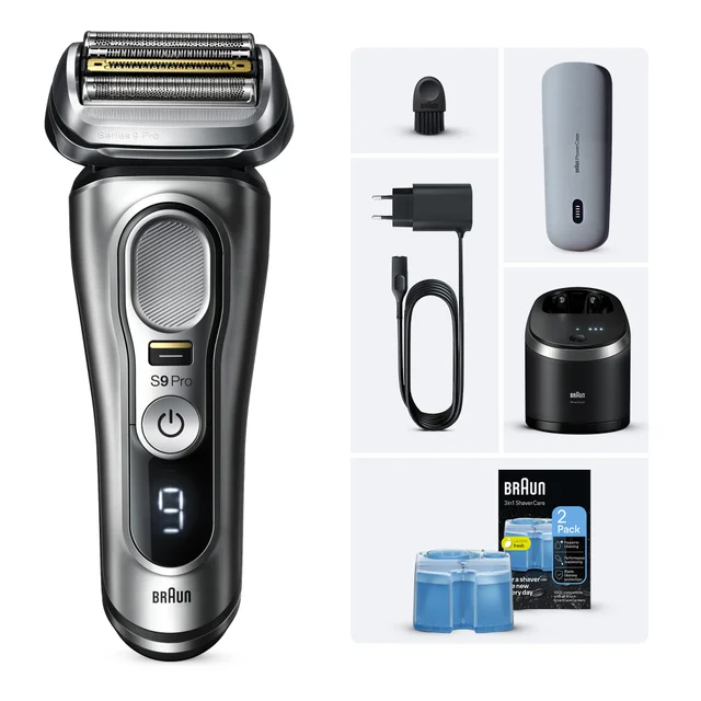 Braun Series 9 Pro 9497cc Elektrorasierer & mit 2 Reinigungskartuschen