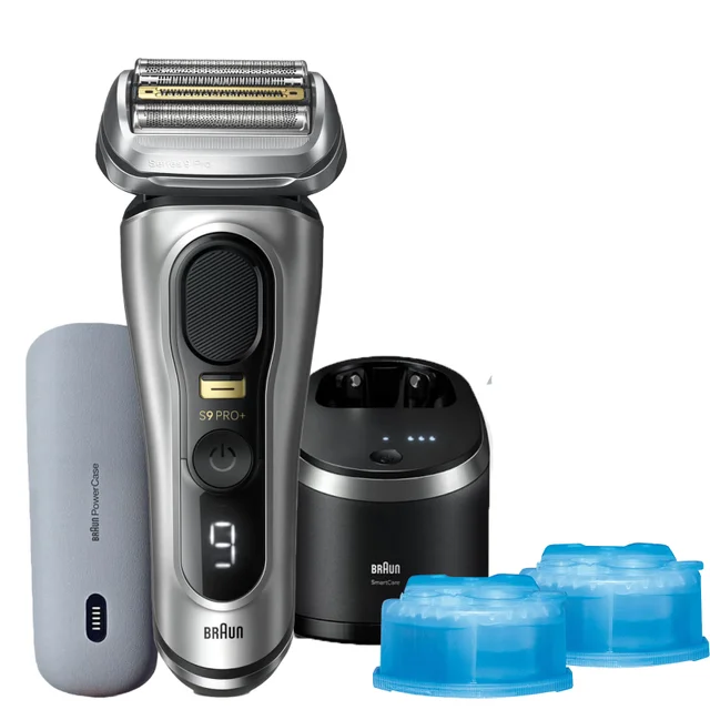 Braun Series 9 Pro+ 9577cc Elektrorasierer mit 2 Reinigungskartuschen