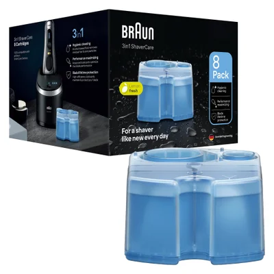 Braun 3-in-1 ShaverCare Reinigungskartuschen, 8er Pack