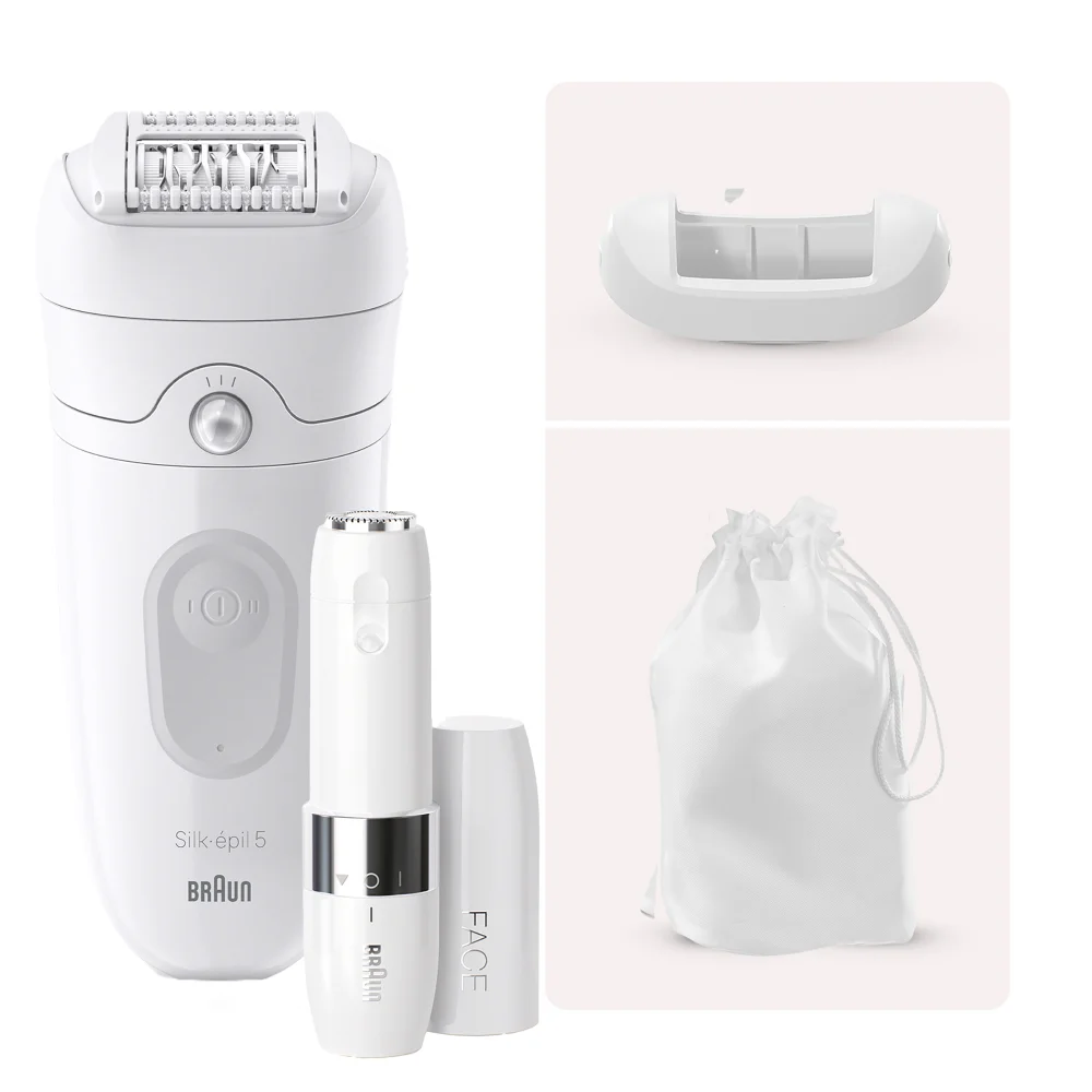 Braun Silk-épil 5 5-011 Epilierer Rasierset mit Braun Face Gesichtshaarentferner FS1000 Bild 1