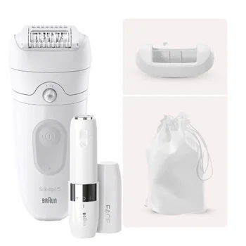Braun Silk-épil 5 5-011 Epilierer Rasierset mit Braun Face Gesichtshaarentferner FS1000