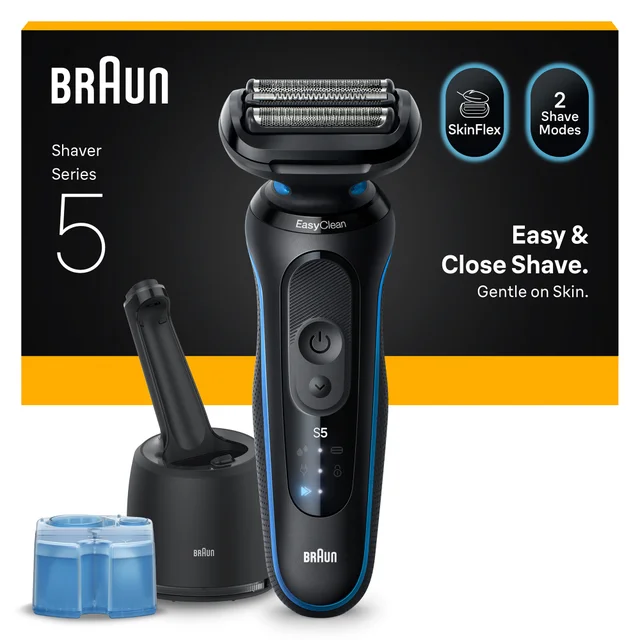 Braun Series 5 Elektrorasierer, Mit Reinigungsstation, 52-B7000cc, Blau