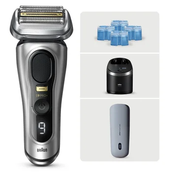 Braun Series 9 Pro+ 9577cc Elektrorasierer mit 4 Reinigungskartuschen