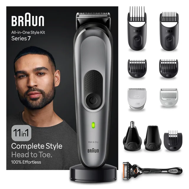 Braun All-In-One Styling Set MGK7440, 11-in-1 Set für Bart, Haare, Bodygrooming