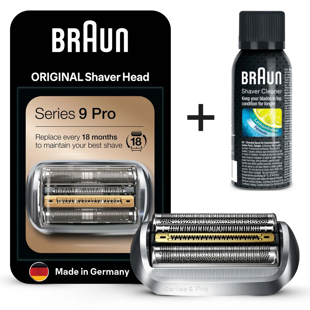 Braun 94M Ersatzscherkopf + Reinigungsspray für Rasierer-Scherteile Bild 1