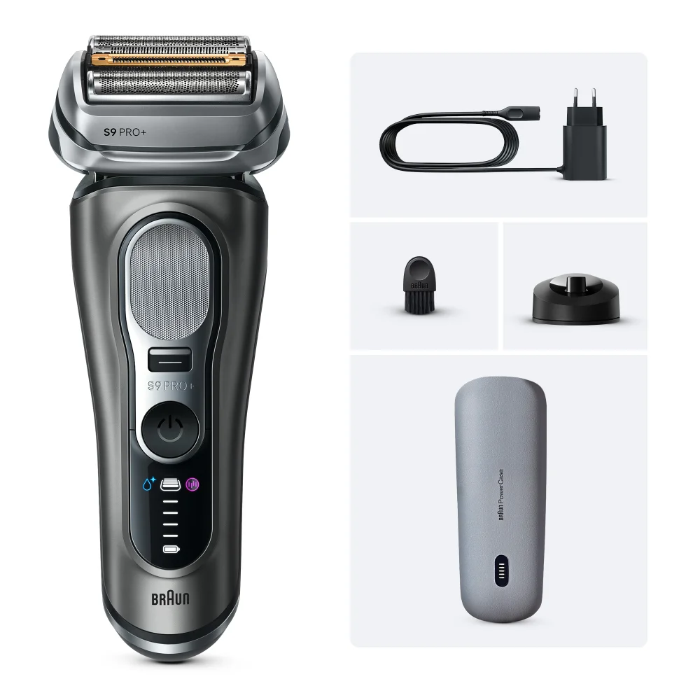 Braun Series 9 Pro+ Rasierer mit Power Case und Zubehör.