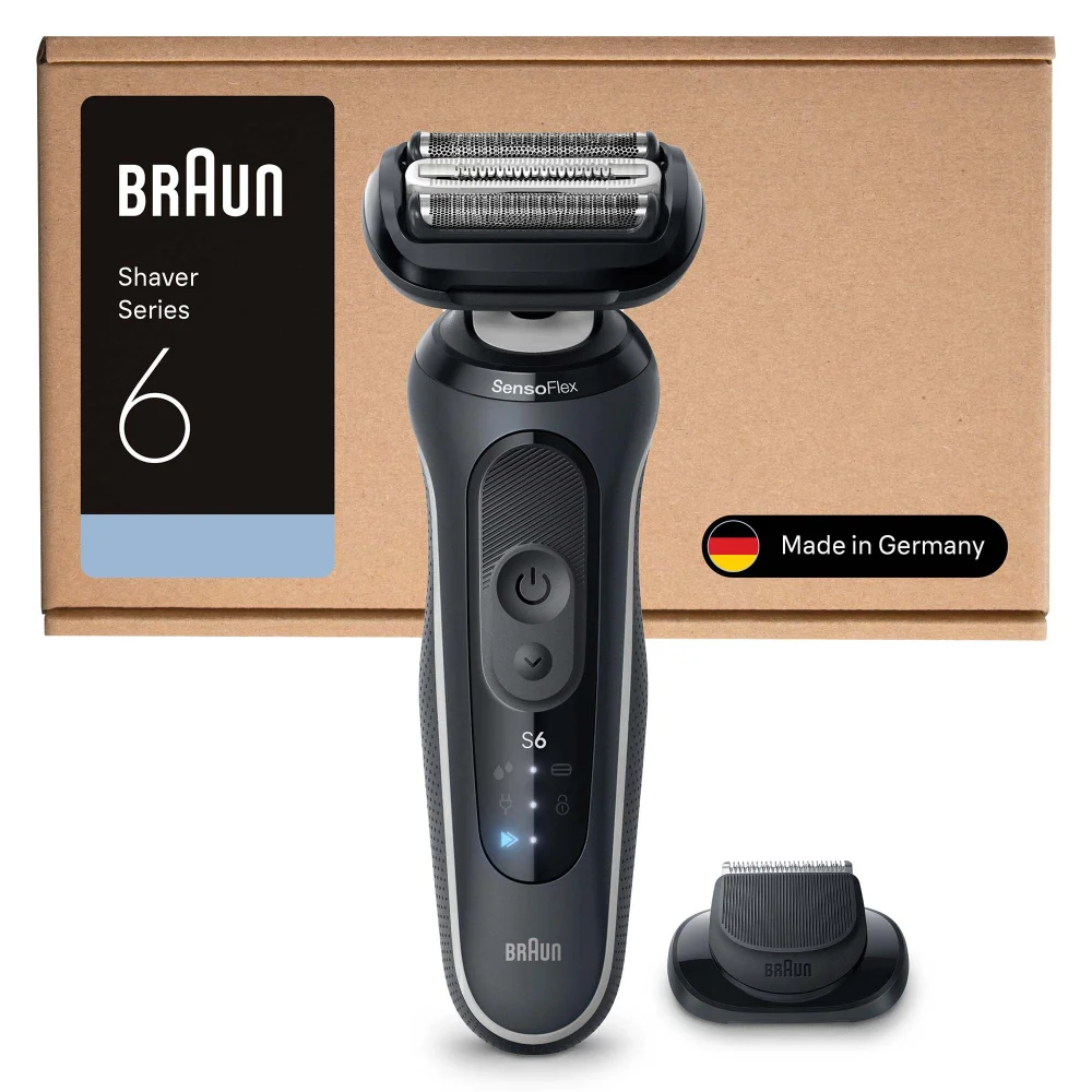 Braun Series 6 Elektrorasierer, +1 Aufsatz, 62-G1200si, Grau Bild 1