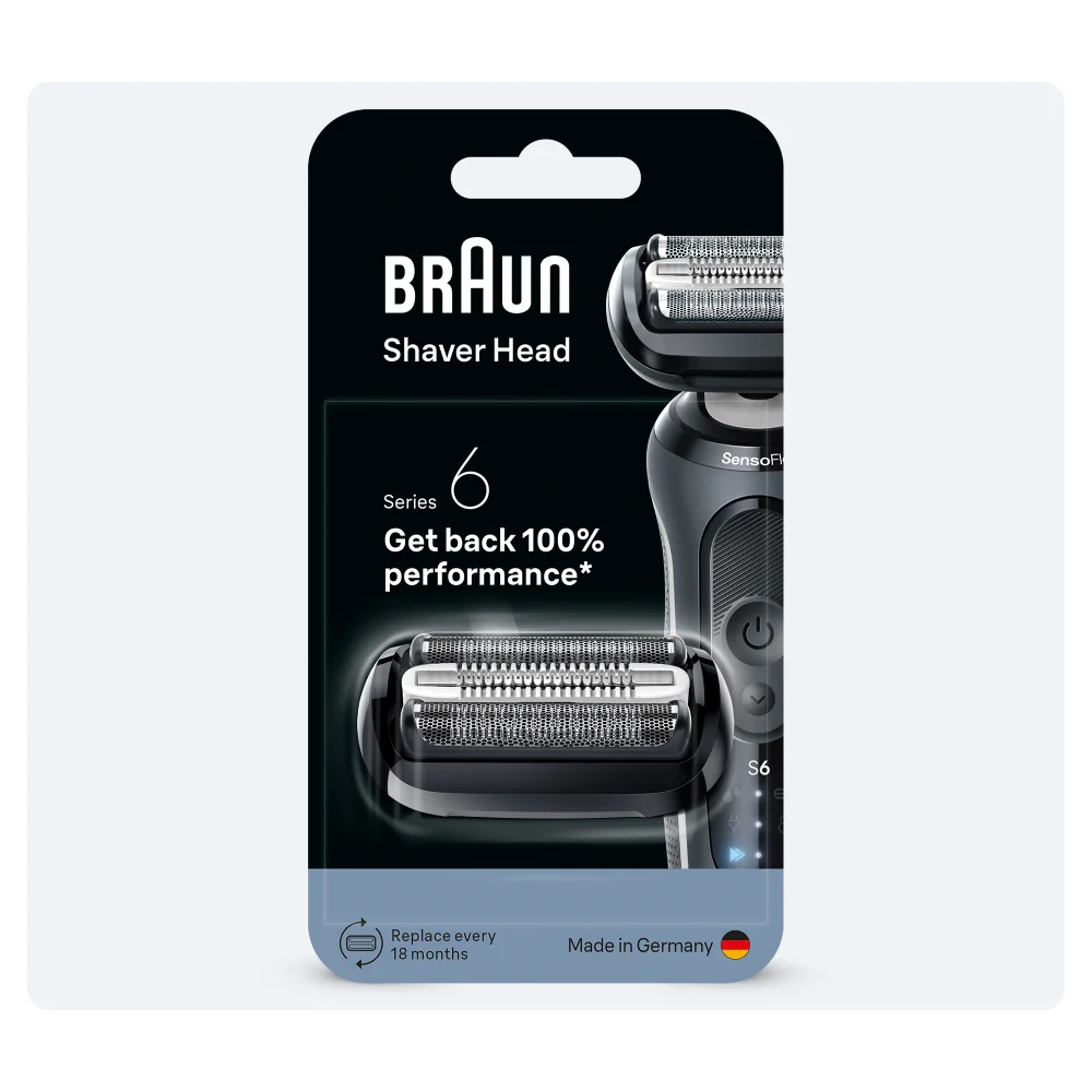 Braun Series 6 Scherkopf, Verpackung mit 100% Leistungsrückgewinnung.