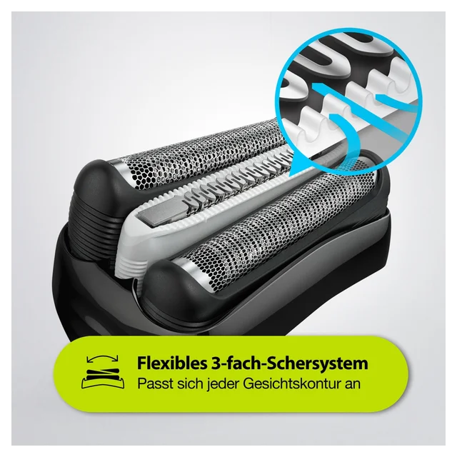Braun Series 3 ProSkin 3040s Elektrorasierer mit Präzisionstrimmer, schwarz/blau - wiederaufladbarer Rasierer Herren