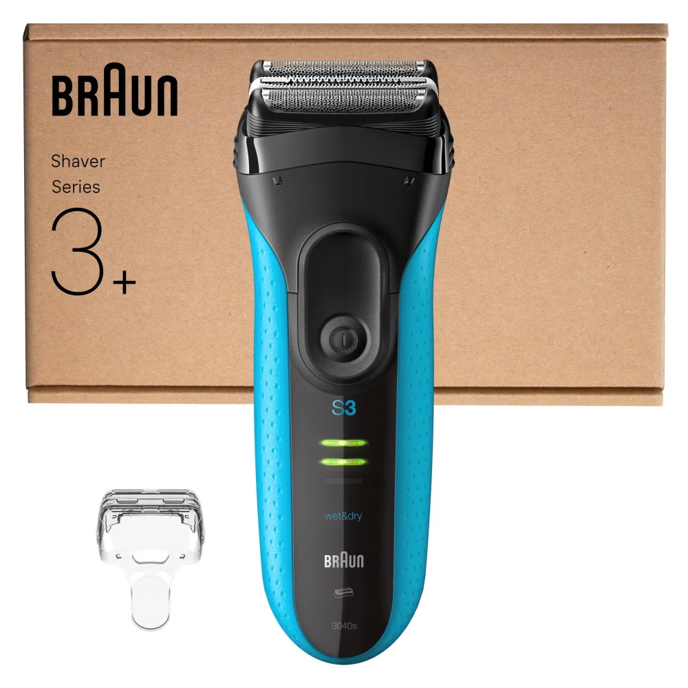 Braun Series 3 ProSkin 3040s Elektrorasierer mit Präzisionstrimmer, schwarz/blau - wiederaufladbarer Rasierer Herren Bild 1