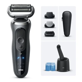 Braun Series 7 Elektrorasierer, SmartCare Center, +3 Aufsätze, 72-G7865cc, Grau