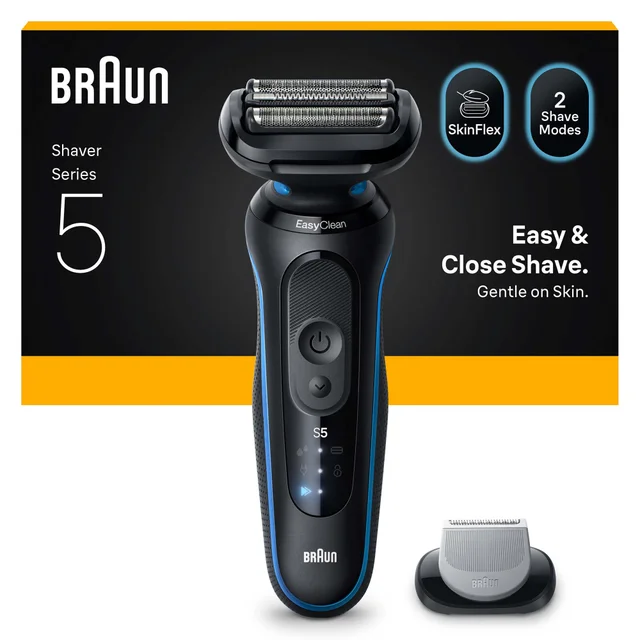 Braun Series 5 Elektrorasierer, Bis zu 50 min, +1 Aufsatz, 52-B1600s, Blau