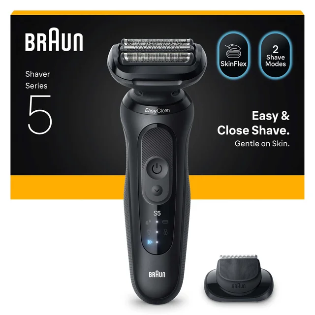 Braun Series 5 Elektrorasierer, Bis zu 50 min, +1 Aufsatz, 52-N1200s, Schwarz