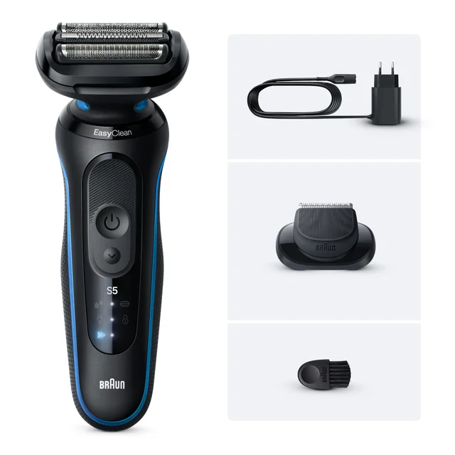 Braun Series 5 Elektrorasierer, Bis zu 50 min, +1 Aufsatz, 52-B1200si, Blau