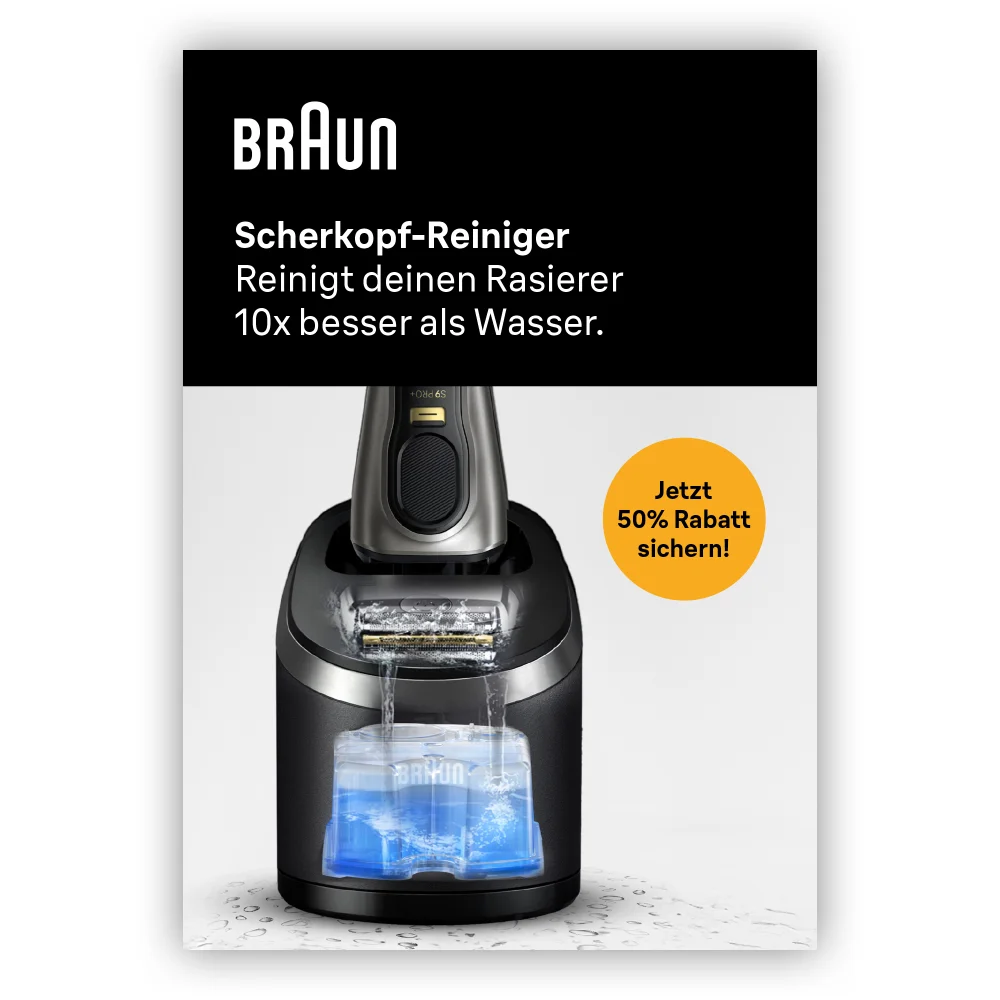 Braun Scherkopf-Reiniger - 50% Rabatt Flyer Bild 1