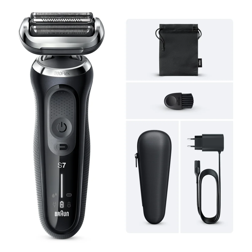 Braun Series 7 71-N1000s Elektrorasierer für Herren, 360° Flex, Wet&Dry, wiederaufladbarer, kabelloser Rasierer, Schwarz Bild 1
