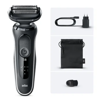 Braun Series 5 51-W1000s Elektrorasierer, EasyClean, Wet&Dry, wiederaufladbarer, kabelloser Rasierer, Weiß