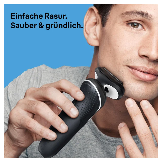 Braun Series 5 51-W1000s Elektrorasierer, EasyClean, Wet&Dry, wiederaufladbarer, kabelloser Rasierer, Weiß