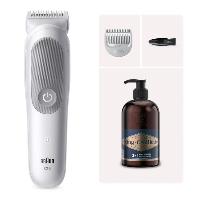 Braun Bodygroomer Series 5 BG5500 +King C. Gillette 3-in-1 Bart-, Gesichts- und Haarwaschgel