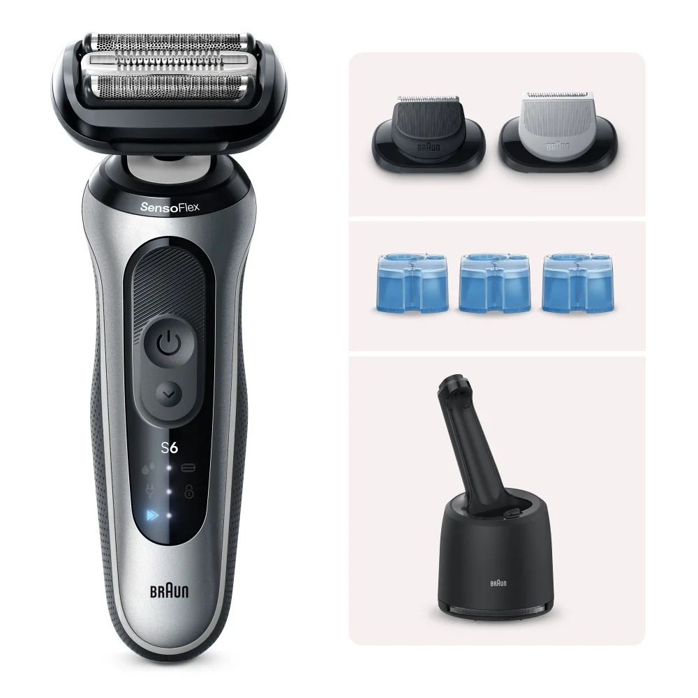 Braun Rasierer Series 6 62-S7650cce + Braun 3-in-1 ShaverCare Reinigungskartuschen, 2x Bild 1