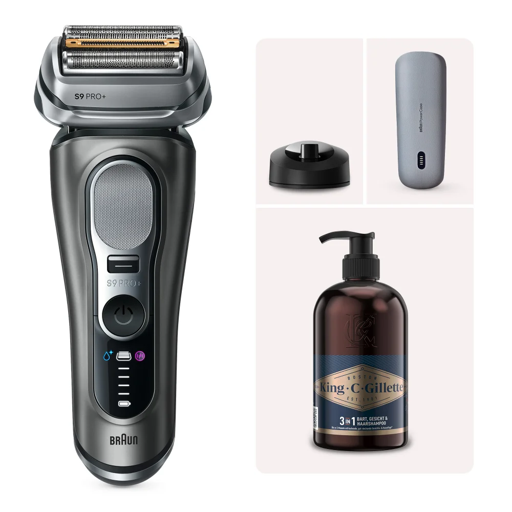 Braun Series 9 Elektrischer Rasierer 9625s + King C. Gillette 3-in-1 Bart-, Gesichts- und Haarwaschgel Bild 1