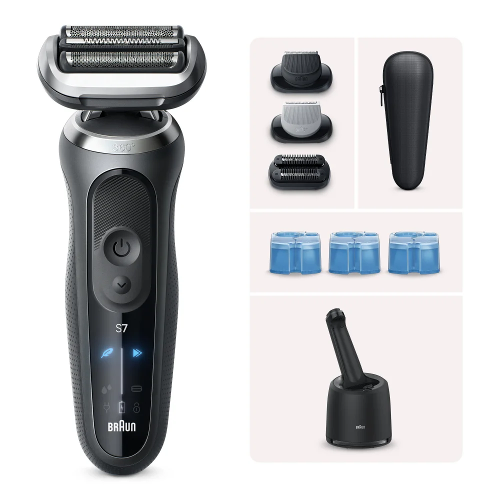 Braun Series 7 Elektrischer Rasierer 72-G7865cc + Braun 3-in-1 ShaverCare Reinigungskartuschen, 2x Bild 1