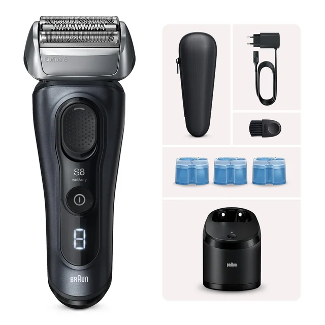 Braun Bundle: Elektrorasierer 8663cc, Reinigungskartuschen 2er-Pack