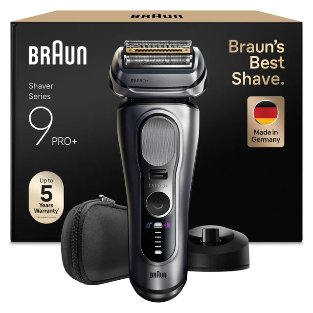 Braun Series 9 PRO+ Electric Shaver, Pro SensoAdapt, Charging Stand, 9617SI, Silber