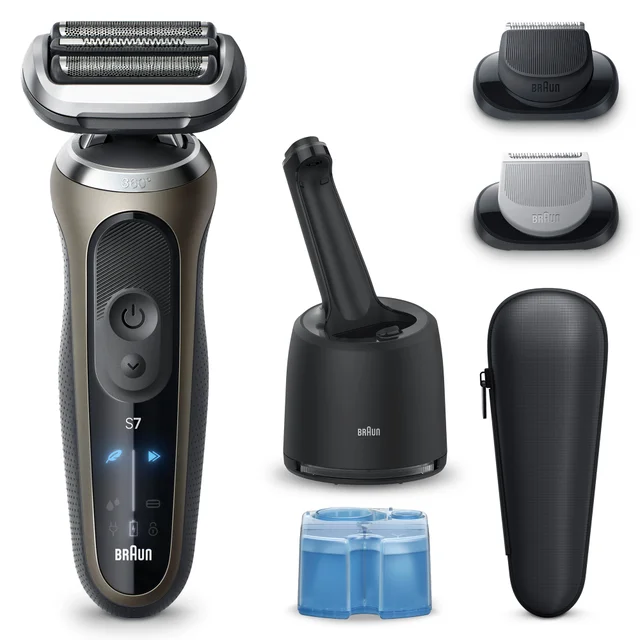 Braun Series 7 72-C7650cc Titanium Gold Elektrorasierer mit Nachfüllkartuschen 8er-Pack